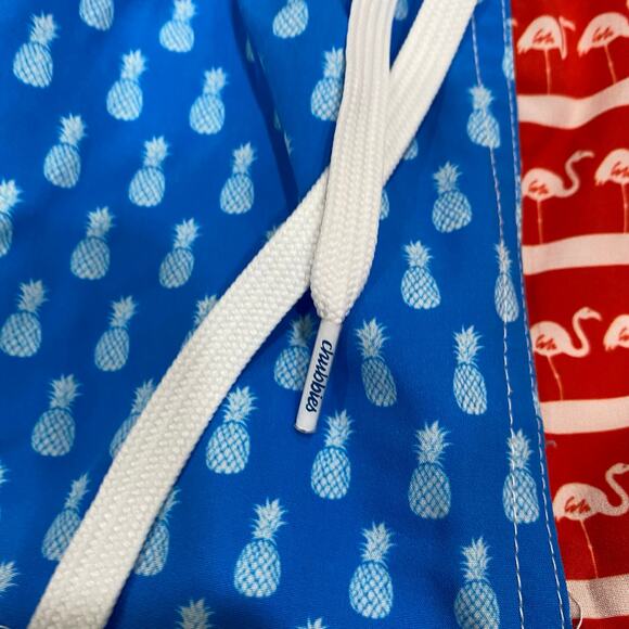 Chubbies Americana Swim Trunks Size 2X Large Red White Blue Stripe Elastic Waist - Picture 6 of 7